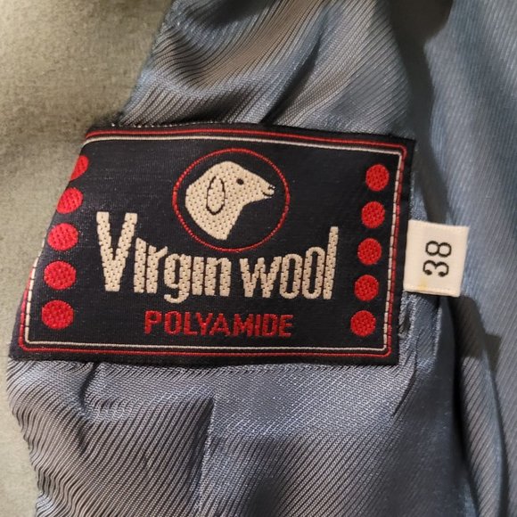 Eleonora Amadei Made in Italy Virgin Wool Green Peacoat (Sz 38 IT) - Picture 7 of 8